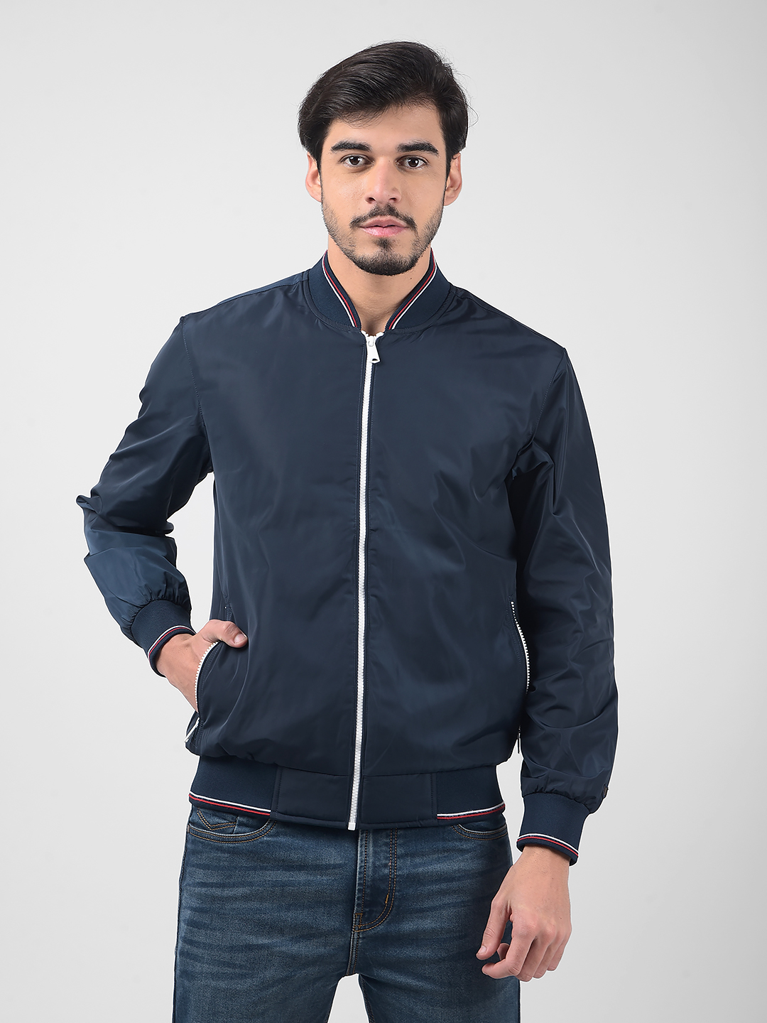 Numero Uno Men Striped Blue Jacket